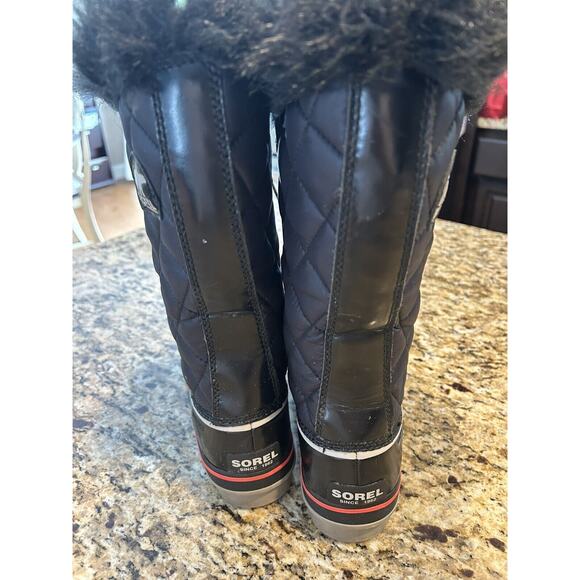 Sorel Tofino Cate NL2191-010 Black & Red Winter Boots Quilted Waterproof 8.5 - Picture 10 of 10